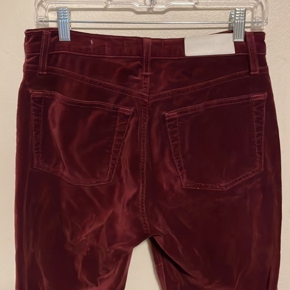 Re/Done Originals Velvet High Rise Ankle Crop Jeans Women’s Size 26 Pants Red - Picture 7 of 10